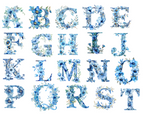 Blue Floral Letter Tote